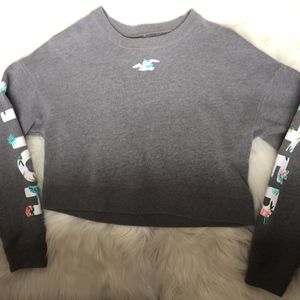 Grey cropped Hollister Sweatshirt